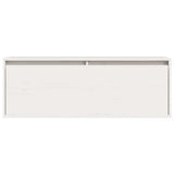 Wall Cabinet White 100x30x35 cm Solid Wood Pine