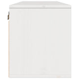 Wall Cabinet White 100x30x35 cm Solid Wood Pine