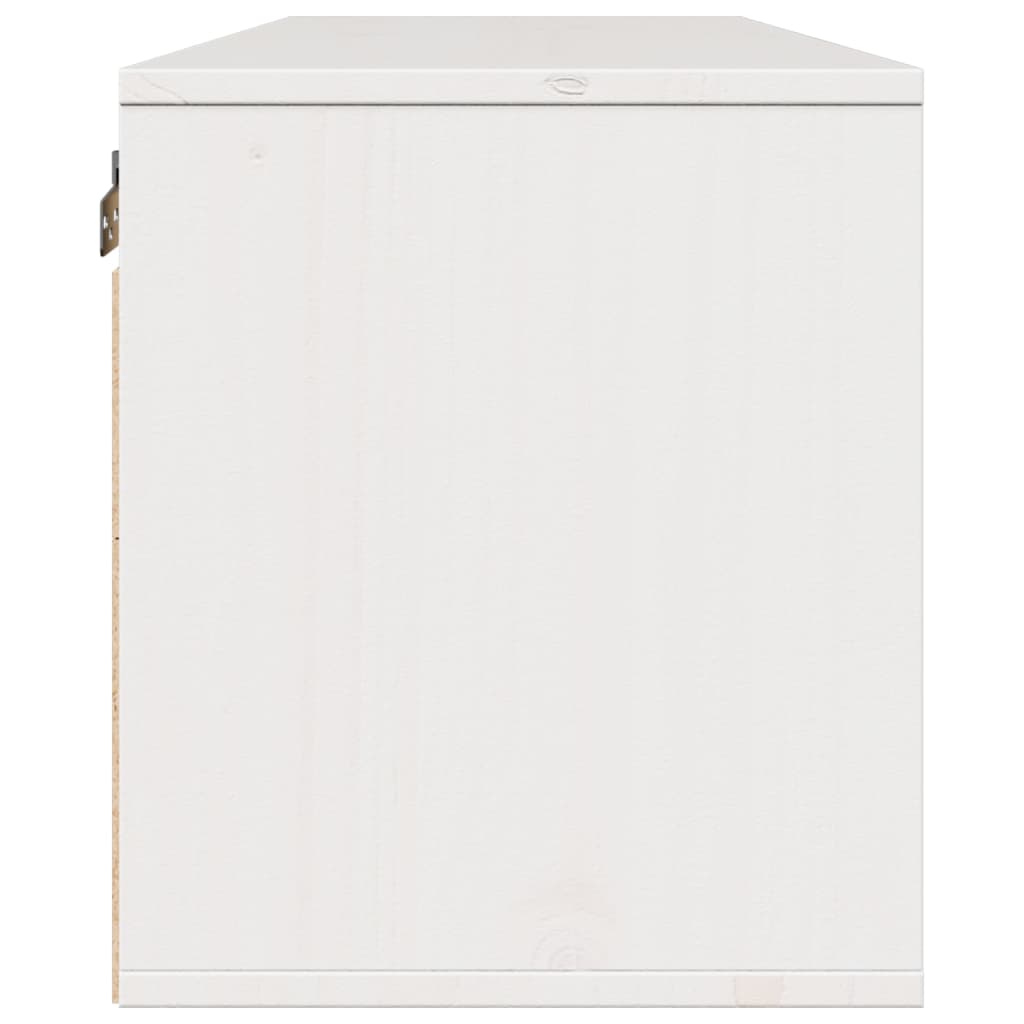 Wall Cabinet White 100x30x35 cm Solid Wood Pine