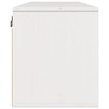 Wall Cabinet White 100x30x35 cm Solid Wood Pine - Close-Up Angle