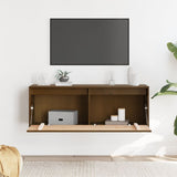 Wall Cabinet Honey Brown 100x30x35 cm Solid Wood Pine - Side View