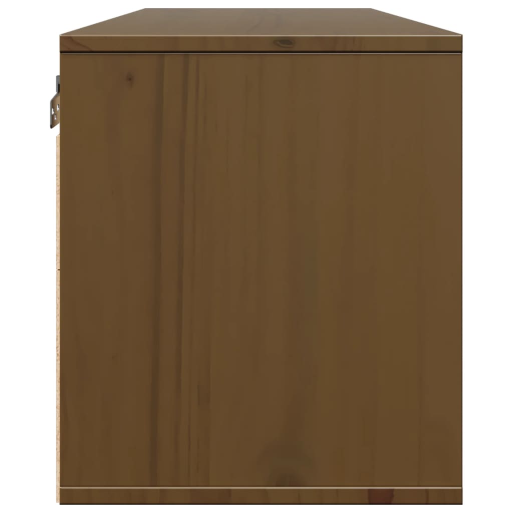Wall Cabinet Honey Brown 100x30x35 cm Solid Wood Pine