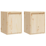 Wall Cabinets 2pcs 30x30x40 cm Solid Wood Pine - Front View
