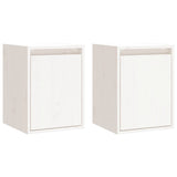 Wall Cabinets 2pcs White 30x30x40 cm Solid Wood Pine - Front View