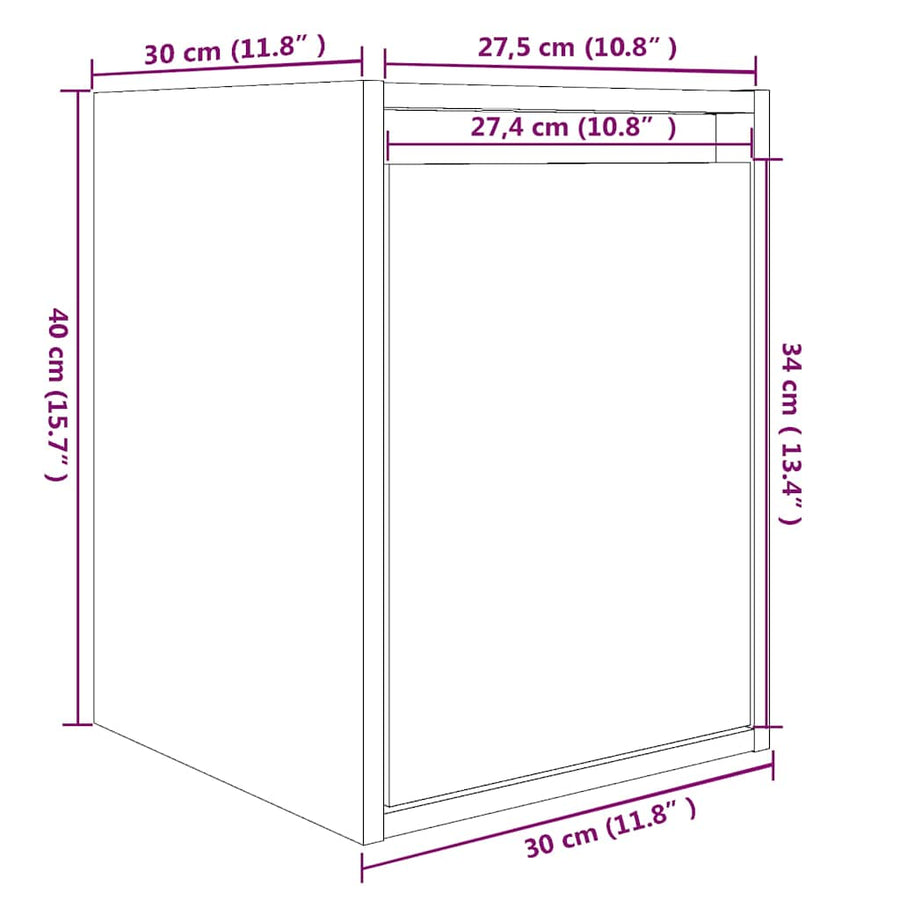 Wall Cabinet Honey Brown 30x30x40 cm Solid Wood Pine