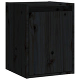 Wall Cabinet Black 30x30x40 cm Solid Wood Pine - Front View