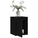 Wall Cabinet Black 30x30x40 cm Solid Wood Pine - Close-Up Angle
