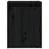 Wall Cabinets 2pcs Black 30x30x40 cm Solid Wood Pine