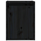 Wall Cabinets 2pcs Black 30x30x40 cm Solid Wood Pine - Rear View