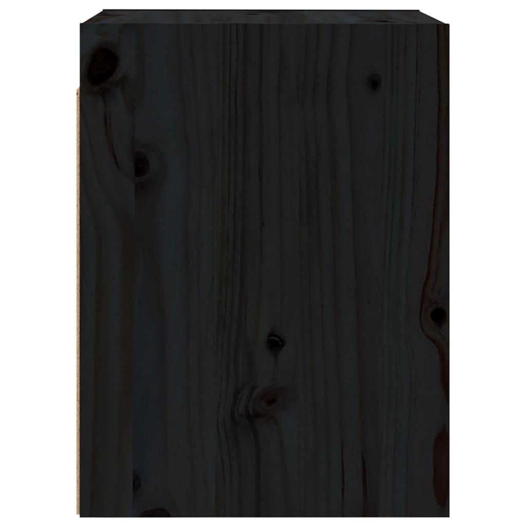 Wall Cabinets 2pcs Black 30x30x40 cm Solid Wood Pine