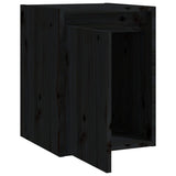 Wall Cabinets 2pcs Black 30x30x40 cm Solid Wood Pine - Low Angle