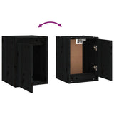 Wall Cabinets 2pcs Black 30x30x40 cm Solid Wood Pine - Extra Image