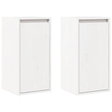 Wall Cabinets 2 pcs White 30x30x60 cm Solid Wood Pine - Front View