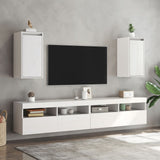 Wall Cabinets 2 pcs White 30x30x60 cm Solid Wood Pine - Side View