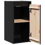 Wall Cabinets 2 pcs Black 30x30x60 cm Solid Wood Pine - Rear View