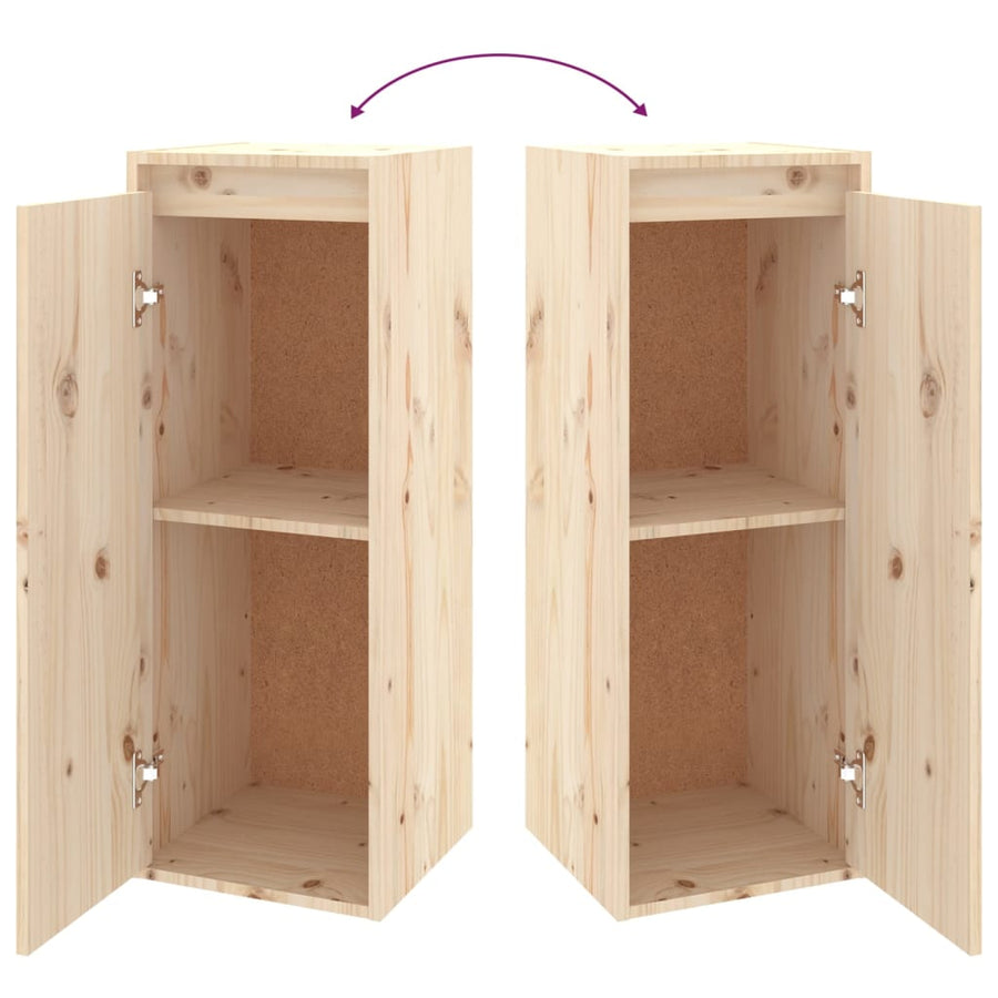 Wall Cabinets 2 pcs 30x30x80 cm Solid Wood Pine