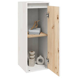 Wall Cabinet White 30x30x80 cm Solid Wood Pine - Side View