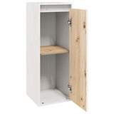 Wall Cabinet White 30x30x80 cm Solid Wood Pine - Rear View