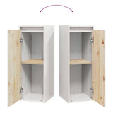 Wall Cabinet White 30x30x80 cm Solid Wood Pine - Low Angle