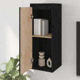 Wall Cabinets 2 pcs Black 30x30x80 cm Solid Wood Pine - Side View