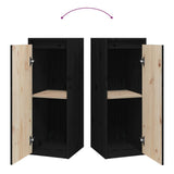 Wall Cabinets 2 pcs Black 30x30x80 cm Solid Wood Pine - Extra Image