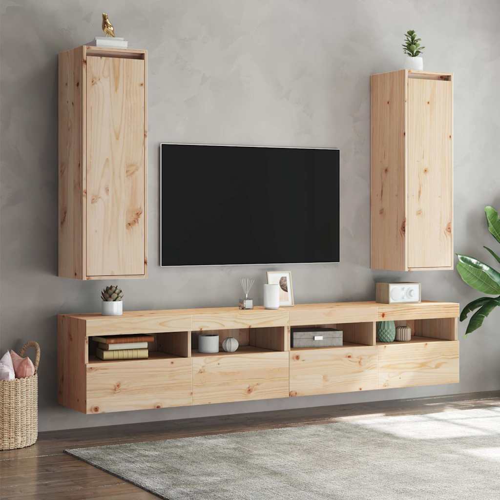 Wall Cabinets 2 pcs 30x30x100 cm Solid Wood Pine