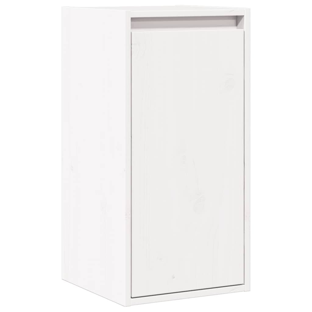 Wall Cabinet White 30x30x100 cm Solid Wood Pine