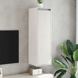 Wall Cabinet White 30x30x100 cm Solid Wood Pine - Front View