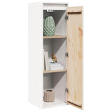 Wall Cabinet White 30x30x100 cm Solid Wood Pine - Side View