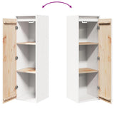 Wall Cabinet White 30x30x100 cm Solid Wood Pine - Low Angle