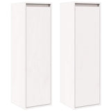 Wall Cabinets 2 pcs White 30x30x100 cm Solid Wood Pine - Front View
