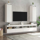 Wall Cabinets 2 pcs White 30x30x100 cm Solid Wood Pine - Side View