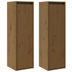 Wall Cabinets 2 pcs Honey Brown 30x30x100 cm Solid Wood Pine