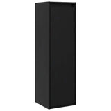 Wall Cabinet Black 30x30x100 cm Solid Wood Pine - Front View