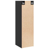 Wall Cabinet Black 30x30x100 cm Solid Wood Pine - Close-Up Angle