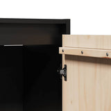 Wall Cabinet Black 30x30x100 cm Solid Wood Pine