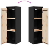 Wall Cabinets 2 pcs Black 30x30x100 cm Solid Wood Pine