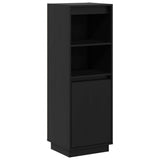 Highboard Black 37x34x110 cm Solid Wood Pine - Front View