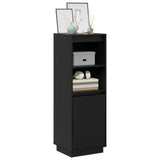 Highboard Black 37x34x110 cm Solid Wood Pine - Side View