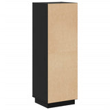Highboard Black 37x34x110 cm Solid Wood Pine - Close-Up Angle