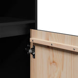 Highboard Black 37x34x110 cm Solid Wood Pine - Extra Image