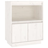 Sideboard White 60x34x75 cm Solid Wood Pine - Front View