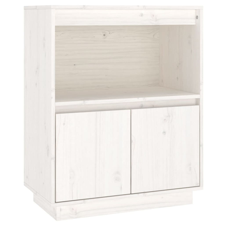Sideboard White 60x34x75 cm Solid Wood Pine