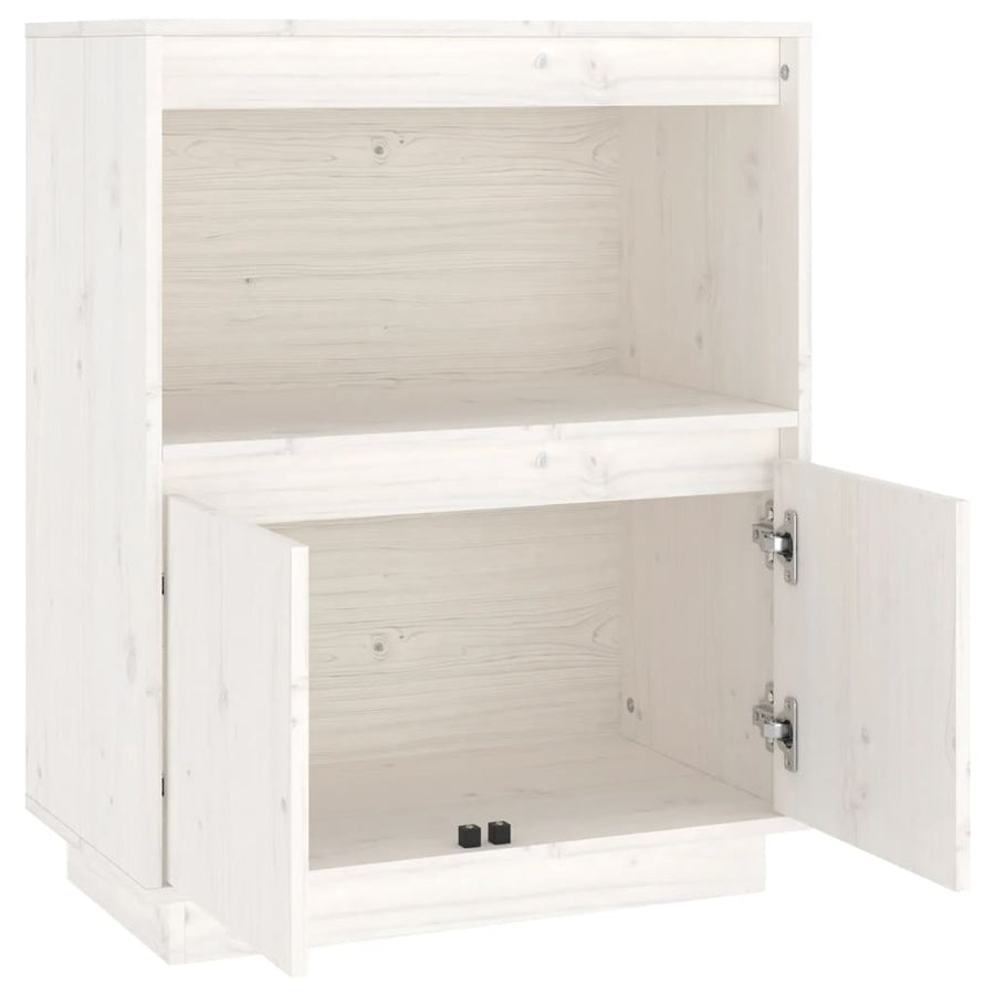 Sideboard White 60x34x75 cm Solid Wood Pine