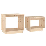 Nesting Coffee Tables 2 pcs Solid Wood Pine - Front View