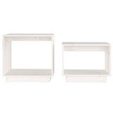 Nesting Coffee Tables 2 pcs White Solid Wood Pine - Top-Down View
