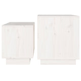 Nesting Coffee Tables 2 pcs White Solid Wood Pine
