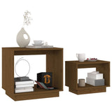Nesting Coffee Tables 2 pcs Honey Brown Solid Wood Pine - Side View