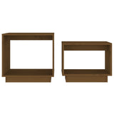 Nesting Coffee Tables 2 pcs Honey Brown Solid Wood Pine - Top-Down View
