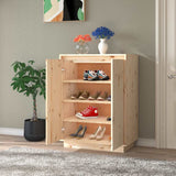 Shoe Cabinet 60x35x80 cm Solid Wood Pine - Side View